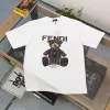Premium Fendi Kurzarm-Logo-Kollektion aus schwarzer Baumwolle
