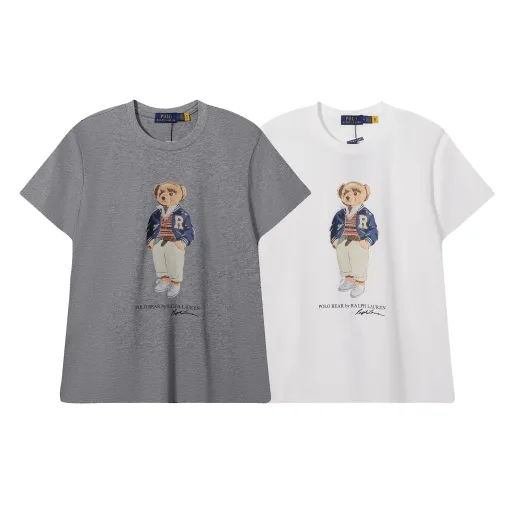 Hochwertige Ralph Lauren Kurzarm-Freizeitkollektion aus weißer Baumwolle