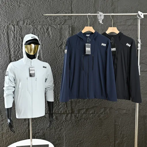 Hochwertige Helly Hansen Jacken Blau Nylon Atmungsaktiv Stil