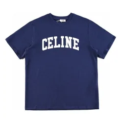 Premium Qualität Celine Kurzarm Navy Retro Luxus
