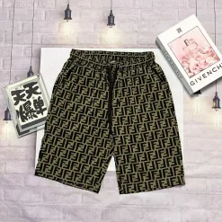 Hochwertige Fendi Shorts Schwarz Logo Luxus
