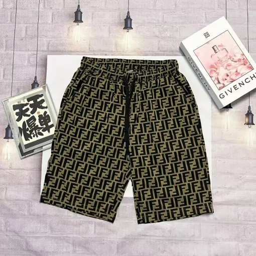 Hochwertige Fendi Shorts Schwarz Logo Luxus
