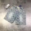 Premium Louis Vuitton Shorts Grau Denim Washed Luxury