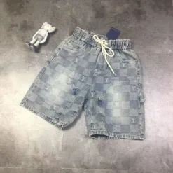 Premium Louis Vuitton Shorts Grau Denim Washed Luxury