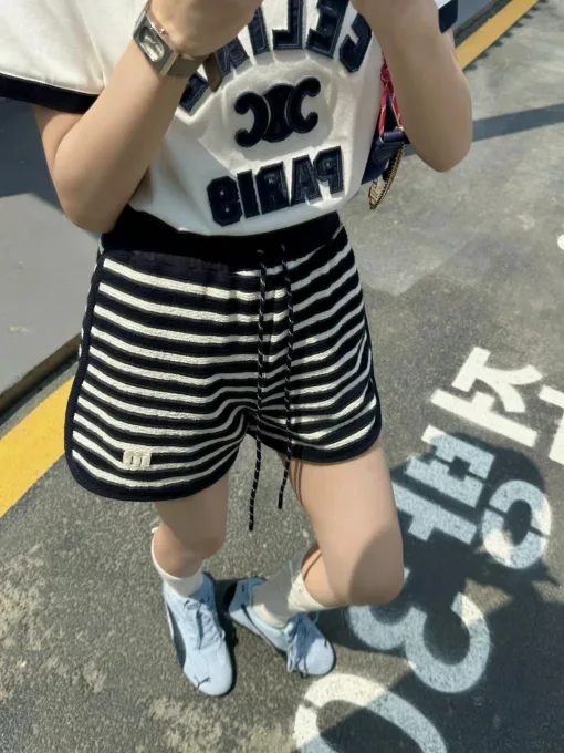 Premium Qualität Miu Miu Shorts Gestreift Luxus