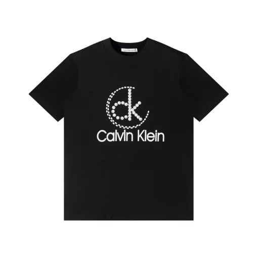 Premium Calvin Klein Kurzarm-Kollektion mit schwarzem Baumwolldruck