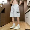 Hochwertige Stone Island Shorts Schwarz Baumwolle Bestickt Luxus