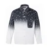 Hochwertige Louis Vuitton Hemden Weiß Denim Gradient Luxus