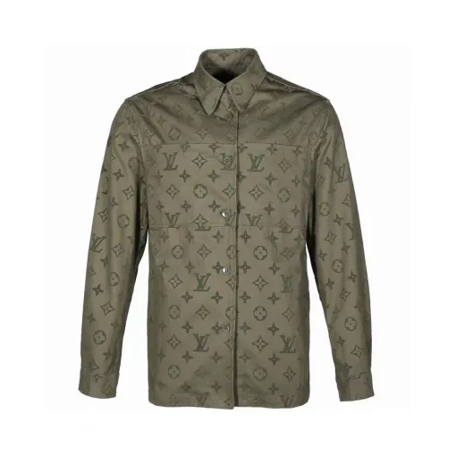 Bestseller Louis Vuitton Langarmhemd aus weißer Baumwolle im Monogramm-Stil