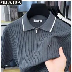 Luxus Prada Kurzarmhemden Schwarz Seide Luxus