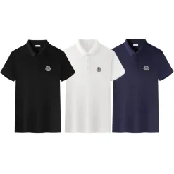 Luxus-Moncler-Kurzarm-Logo-Stil aus schwarzer Baumwolle