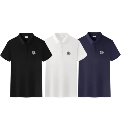 Luxus-Moncler-Kurzarm-Logo-Stil aus schwarzer Baumwolle