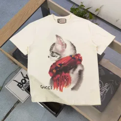 Luxuriöse Gucci Kurzarm-Baumwoll-Logo-Kollektion