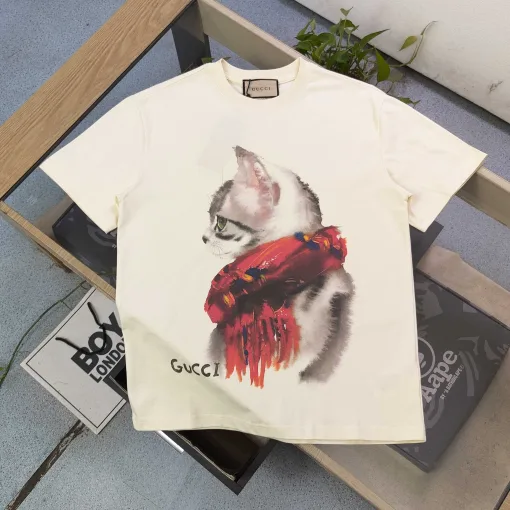 Luxuriöse Gucci Kurzarm-Baumwoll-Logo-Kollektion