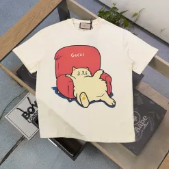 Hochwertige Gucci Kurzarm-Baumwoll-Logo-Kollektion