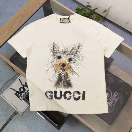 Hochwertiger Gucci-Kurzarm-Baumwoll-Logo-Stil