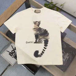 Premium Qualität Gucci Kurzarm Baumwolle Logo Luxus
