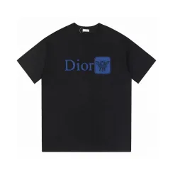 Bestseller Dior Kurzarm-Kollektion mit schwarzem Baumwolldruck