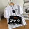 Premium Louis Vuitton Kurzarm-T-Shirt aus schwarzer Baumwolle im Monogramm-Stil