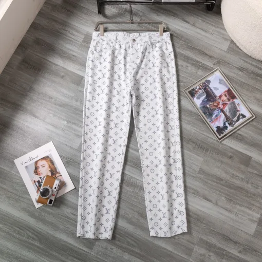 Premium Qualität Louis Vuitton Jeans Weißer Druck Luxus