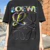 Hochwertiger Loewe Kurzarm Weiß Baumwolle Logo Style