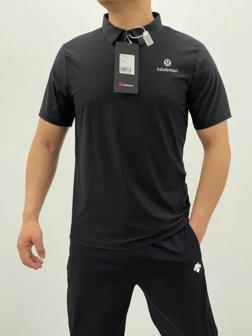 Premium Lululemon Kurzarmshirt aus schwarzer Baumwolle im Casual Style