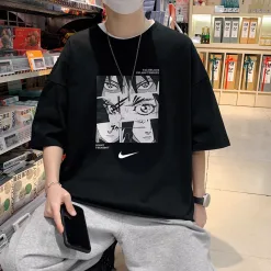 Luxus Nike Kurzarm Schwarz Print Luxus