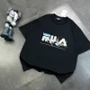 Fila Kurzarmhemd in Premiumqualität, weiße Baumwolle, atmungsaktive Kollektion