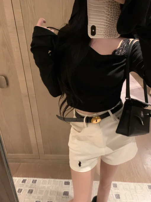 Hochwertige Ralph Lauren Shorts, weiße bestickte Kollektion