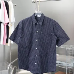 Premium Dior Kurzarm Navy Jacquard Kollektion