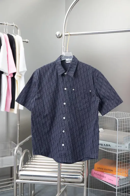 Premium Dior Kurzarm Navy Jacquard Kollektion