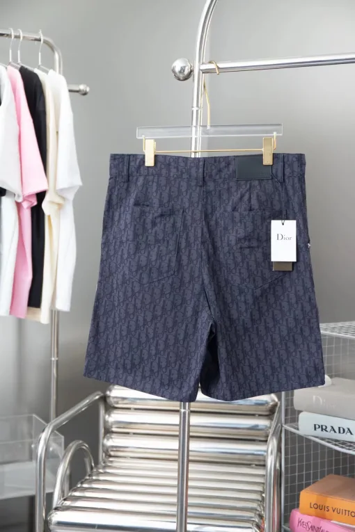Premium Dior Shorts Navy Leder Jacquard Luxus
