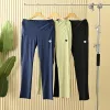 Hochwertige Descente-Hose aus grünem Leinen im Casual-Stil