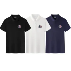 Premium Qualität Moncler Kurzarm Schwarz Baumwolle Logo Luxus
