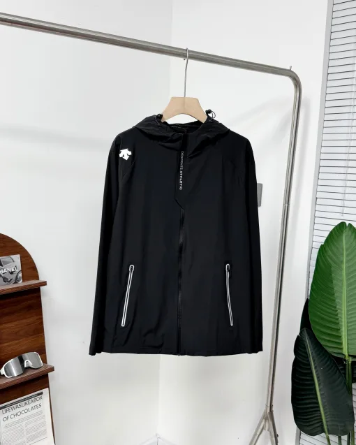 Luxus Descente Jacken Schwarz Nylon Atmungsaktiv Luxus