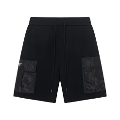 Premium Prada Shorts Schwarzer Baumwoll-Washed-Style