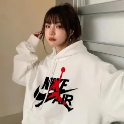 Luxus Nike Sweatshirts Grau Fleece Logo Luxus