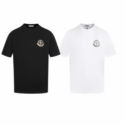 Moncler Kollektion mit kurzen Ärmeln in Premiumqualität aus schwarzer Baumwolle
