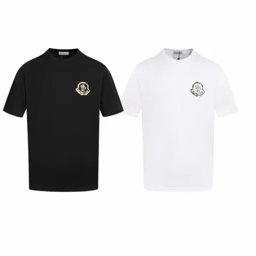 Moncler Kollektion mit kurzen Ärmeln in Premiumqualität aus schwarzer Baumwolle