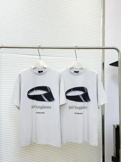 Hochwertige Balenciaga Kurzarm Creme Baumwolle Luxus