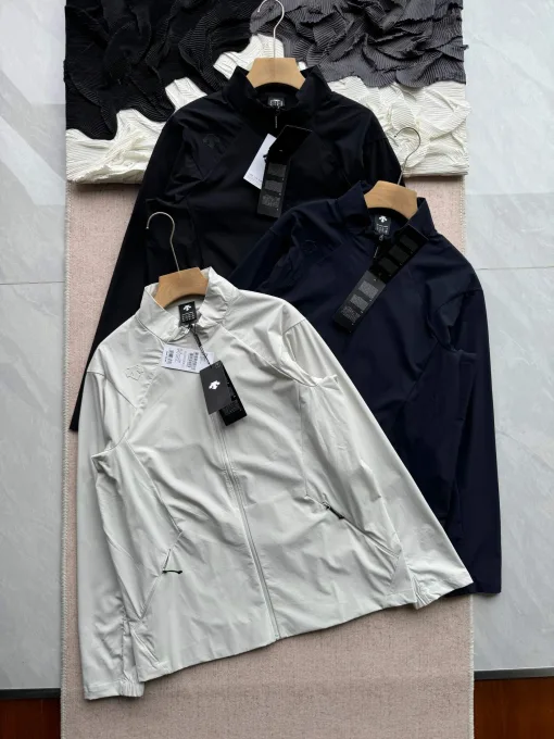 Hochwertige Descente Mäntel Schwarz Polyester Klassischer Stil