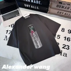 Hochwertige Alexander Wang Kurzarm-Kollektion aus gewaschener schwarzer Baumwolle