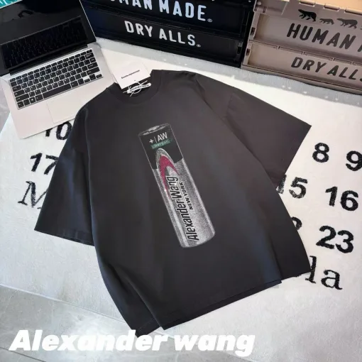 Hochwertige Alexander Wang Kurzarm-Kollektion aus gewaschener schwarzer Baumwolle