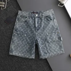 Bestseller Louis Vuitton Shorts Blue Denim Jacquard Style