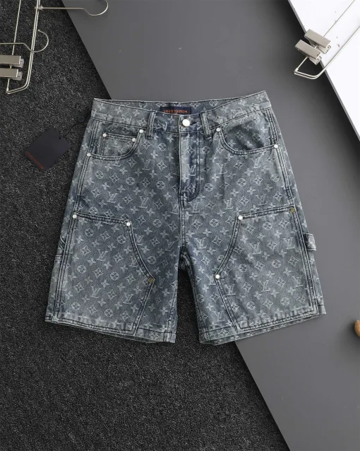 Bestseller Louis Vuitton Shorts Blue Denim Jacquard Style
