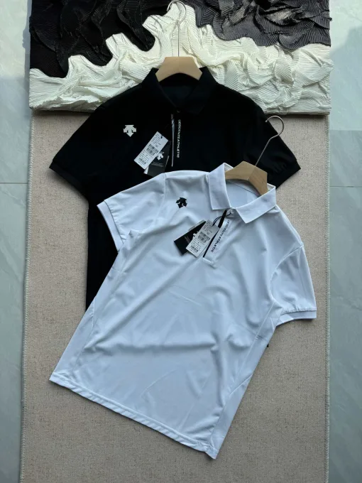 Premium Descente Kurzarm-Strickjacke in Weiß, atmungsaktive Kollektion