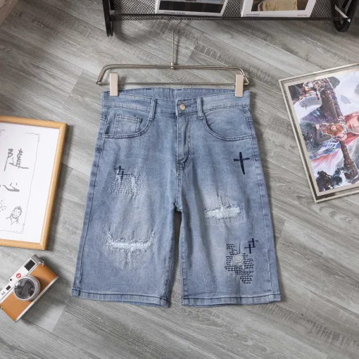Bestseller Chrome Hearts Shorts Blue Denim Kollektion