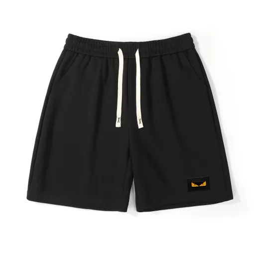 Premium Qualität Fendi Shorts Schwarzes Leder Casual Luxury