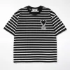 Premium Qualität Ami Kurzarm Schwarz Baumwolle Bestickt Stil