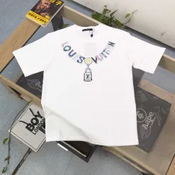 Premium Qualität Louis Vuitton Kurzarmhemd Schwarz Baumwolle Logo Luxus